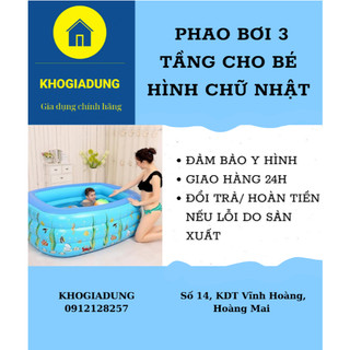 ( Hàng có sẵn) Phao bơi 3 tầng cho bé hình chữ nhật kích thước1m3, 1,5 m