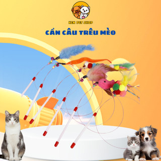Cần Câu Mèo Gắn Lông Vũ Đồ Chơi Cho Mèo Đồ Chơi Tương Tác Thú Cưng Que Trêu Ghẹo Mèo Đồ Chơi Thú Cưng
