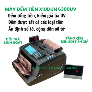 Máy đếm tiền cao cấp XIUDUN - 6300PRO đếm tổng siêu chuẩn,đếm được tất cả các loại tiền