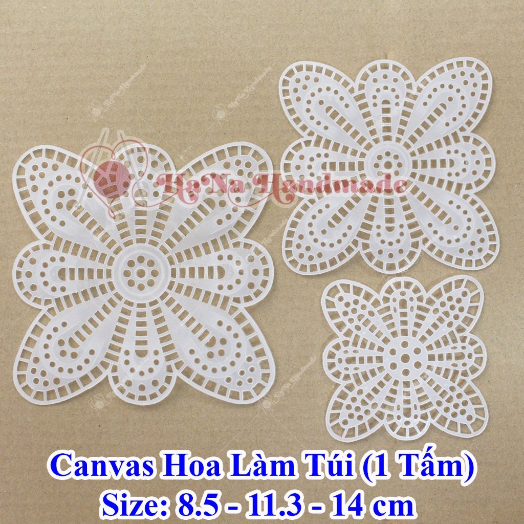 Canvas hoa làm túi xách (size 8.5cm,11.3cm,14cm)
