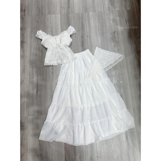 (Sẵn) Chân váy midi dáng dài xoè 100cm