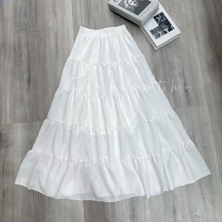 (Sẵn) Chân váy midi dáng dài xoè 100cm