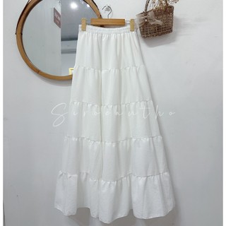 (Sẵn) Chân váy midi dáng dài xoè 100cm