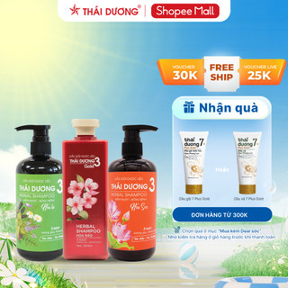 Dầu gội dược liệu Thái Dương 3 200ml, 500ml dành cho tóc gàu ngứa - Sao Thái Dương