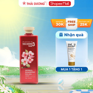 Combo Dầu gội Thái Dương 3 Gold  hoa đào  giảm rụng tóc phiên bảnới 500ml  tặng  Tuýp dầu gội 7 Plus 50ml_Sao Thái Dương