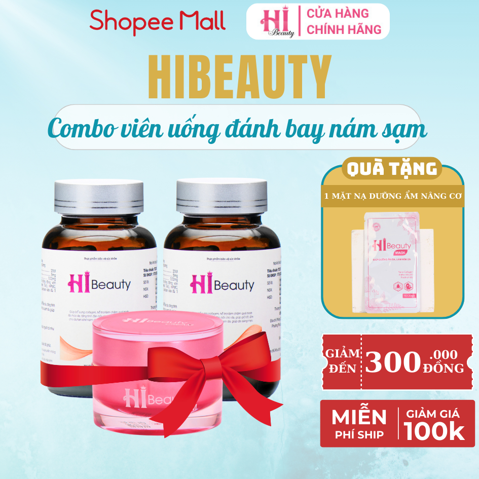 Combo 2 Hộp Viên Uống Hi Beauty - Dưỡng trắng da, mờ nám, phục hồi da (hộp 30 viên)