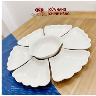 👑[SỨ LOẠI 1 👑- KHÔNG TỲ VẾT]🌼☀️Bộ Bát Đĩa Minh Châu [Hoa Mặt Trời] Full Set 1 Tô + 6 Đĩa To☀️🌼