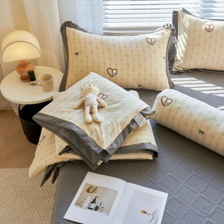 Set 5 món Cotton đũi ga trần kèm chăn hè
