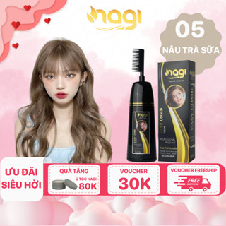 Dầu gội nhuộm tóc màu Trà Sữa Nagi CREAM-COLORED 05 chiết xuất từ thiên nhiên chai 400ml