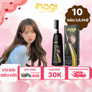 Dầu gội nhuộm tóc thảo dược màu Cafe Nagi Coffee 10 chiết xuất từ thiên chiên chai 400ml