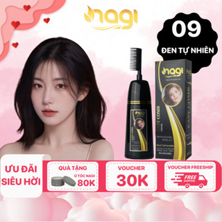 Dầu gội nhuộm tóc màu đen tự nhiên Nagi Natural Black 09 chiết xuất từ thiên chiên chai 400ml