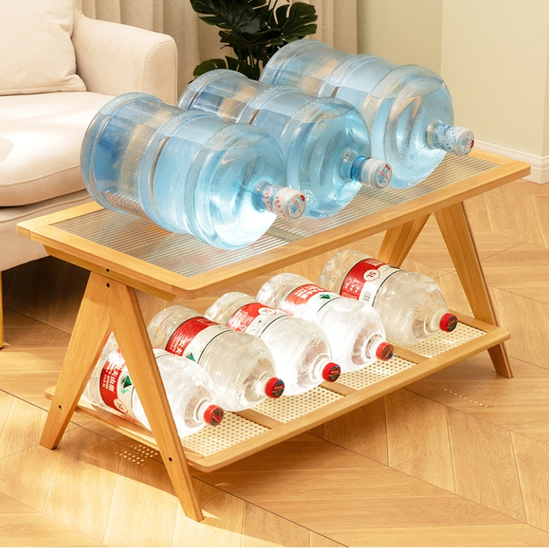 Bàn Trà Chữ Nhật 2 Tầng Mặt Kính Khung Tre, Bàn Cafe Decor Ban Công, Bàn Trà Phòng Khách Sang Trọng - Nội Thất Luna | BigBuy360 - bigbuy360.vn