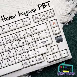 Bộ nút bàn phím cơ | Keycap Honor PBT | Màu bow trắng chữ đen in nhiệt dyesub | Cherry profile