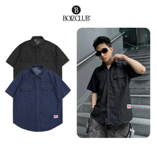 Áo sơ mi jean tay ngắn Dominic BOIZCLUB vải denim form rộng unisex