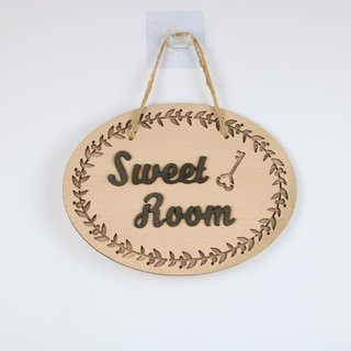 Bảng gỗ treo cửa phòng ngủ trang trí phòng khách chữ sweet room 20cm tặng móc dán