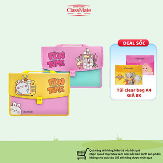 Cặp Học Thêm 2 Ngăn FunTime CLASSMATE Hình Ngộ Nghĩnh, Chất Liệu Nhựa Nguyên Sinh An Toàn (33x24x8.5cm) CL-SB601