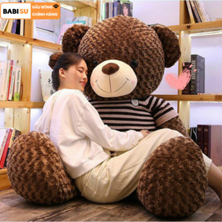 Gấu Bông Ôm Ngủ Teddy Cao Cấp Gấu Ôm Ngủ Siêu To Teddy Mặc Áo Len Chất Liệu Vải Lông Xoắn Mềm Mại
