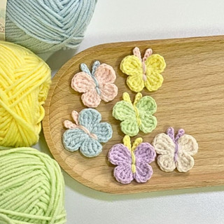 Móc Khoá Len Hình Bươm Bướm Làm Từ Len Milk Cotton 125g, Quà Tặng Handmade Treo Móc Khoá Xe, Balo