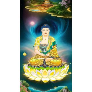tranh đính đá toàn bộ-mẫu tranh phật dược sư lưu ly đẹp