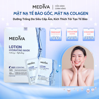 Mặt nạ colagen mediva, mặt nạ dưỡng trắng da siêu cấp ẩm. một hộp 10 miếng nâng cấp làn da