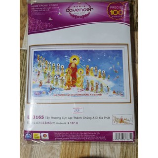 Tranh thêu tây phương thánh chúng lv3165 - kích thước: 113 * 63cm.
