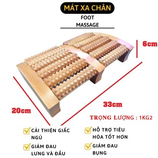 Bàn lăn gỗ massage chân 6 hàng đại