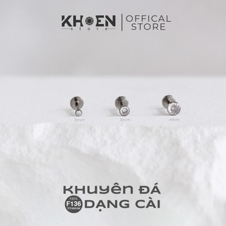 Khuyên đá cài thân 1.2mm - titanium g23 - khoen store