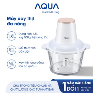 Máy xay thịt Aqua GGS201R cối thuỷ tinh, dung tích 1.8L, lưỡi dao sắc bén xay cua, thịt cá, rau củ - Bảo hành 12 tháng