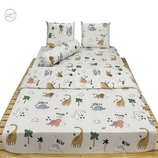 Bộ ga chống thấm cho bé chính hãng PT kèm vỏ gối chất liệu thun lụa cao cấp (mẫu khủng long)