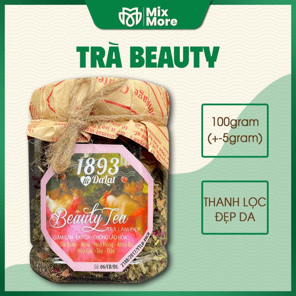 Trà hoa thảo mộc sấy khô Beauty Đà Lạt 1893 hỗ trợ thư giãn, thanh lọc, đẹp da