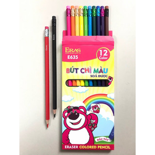Bút chì màu gấu dâu xoá được