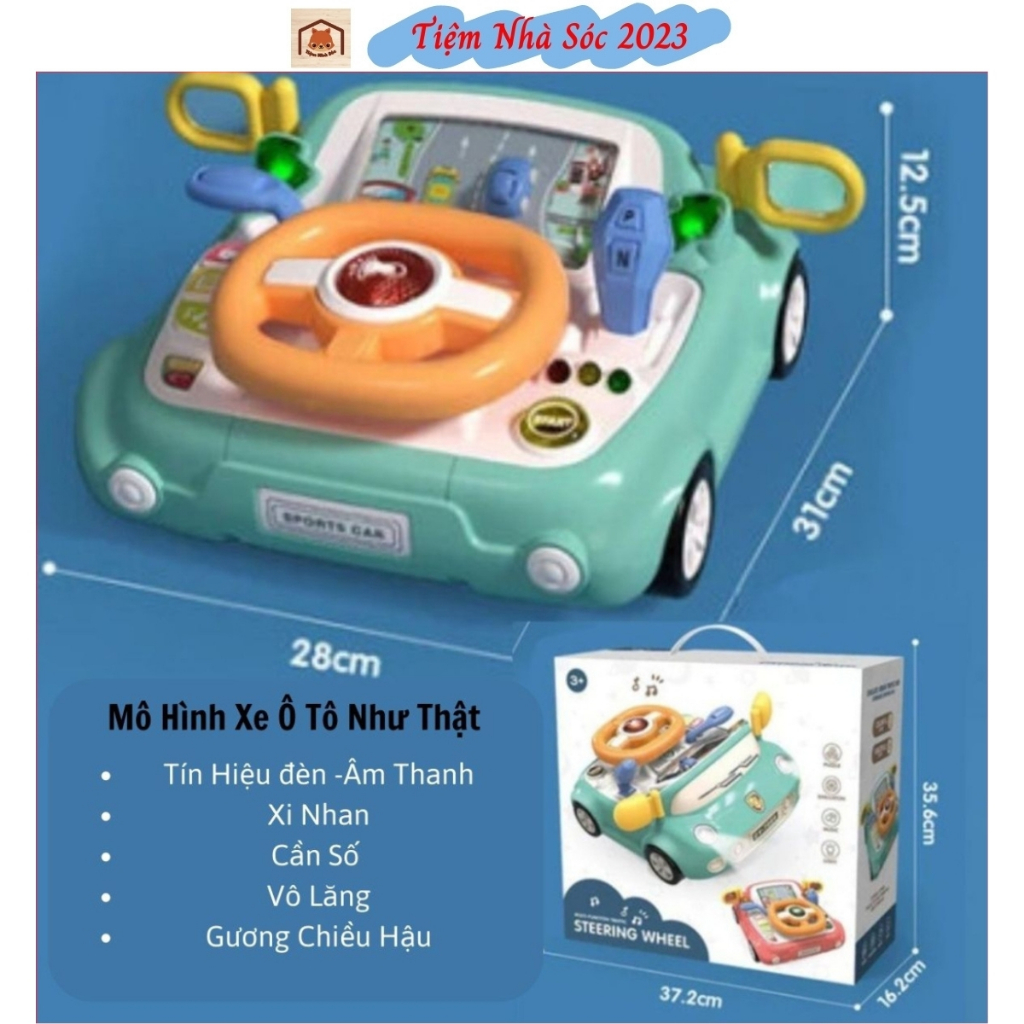 Đồ Chơi Đường Đua Xe Mô Phỏng Ô Tô Màn Hình Chuyển Động Vô lăng Điều Khiển Kèm Nhạc.Tiệm Nhà Sóc