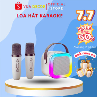 Loa Bluetooth, Loa Karaoke Mini K12 Sạc Pin Không Dây, Âm Thanh Hay Bass Chuẩn Tặng Kèm 2 Míc Hát, Bảo Hành 12 Tháng
