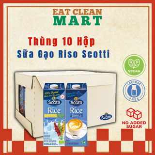 Sữa gạo hữu cơ riso scotti thuần chay, không thêm đường nhập khẩu ý - thùng 10 hộp