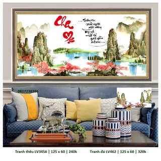 (Xả kho) Tranh thêu chữ thập cha mẹ 3D