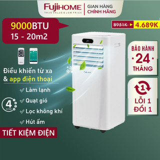 Máy lạnh di động Fujihome PAC09 9000BTU đa năng 4 in 1, kết nối wifi điều khiển từ xa nhập khẩu
