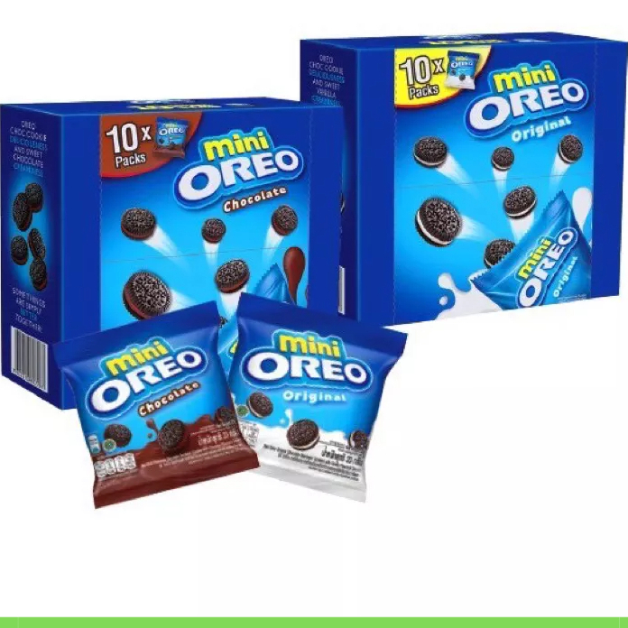 Hộp Bánh Quy OREO Mini Vị Vani/socola, Hộp 204g( 10 gói nhỏ bên trong)