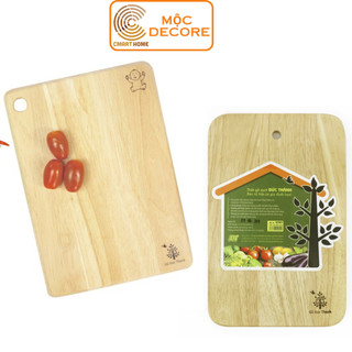 Thớt Gỗ Chữ Nhật Đức Thành Dùng Cho Trẻ Em Chất Liệu Gỗ Cao Su Bền Đẹp Màu Gỗ Tự Nhiên An Toàn