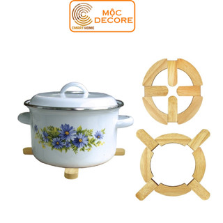 Miếng lót nồi cách nhiệt bằng gỗ, rế lót nồi tiện gọn có thể mở rộng cho nồi to hơn - gỗ đức thành 09731