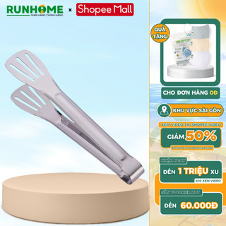 Kẹp inox đa năng runhome gắp đồ chiên rán, thịt nướng bbq bít tết, gắp bánh cao cấp chống gỉ