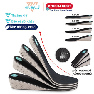Lót Giày Tăng Chiều Cao Cả Bàn và Nửa Bàn Chân Nam Nữ Cao Cấp MINSU M7018 Chuyên Dùng cho Giày Thể Thao Sneaker Độn Đế