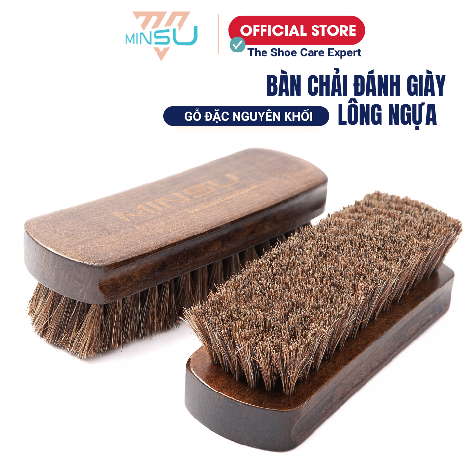  Bàn Chải Đánh Giày Lông Ngựa Cao Cấp MINSU M2414 Chuyên Dùng Vệ Sinh Giày Sneaker Giày Da Lộn Nubuck - Loại Lớn 