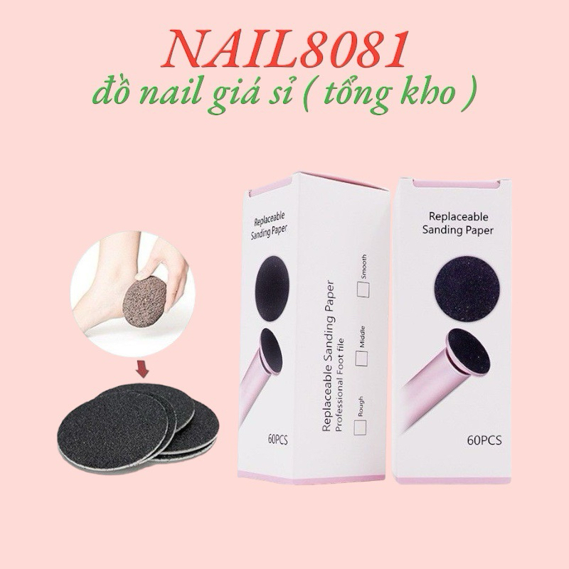 Hộp 60 miếng chà gót chân , miếng nhám chà gót