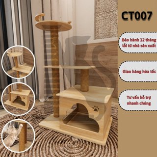 Trụ cào móng nhà cây cho mèo lắp ráp CT007  PETDECOR tạo không gian chơi cho boss