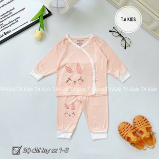 Combo 5 bộ quần áo sơ sinh dài tay thun lạnh