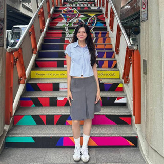 Chân váy xám Fabric Holic dáng lửng