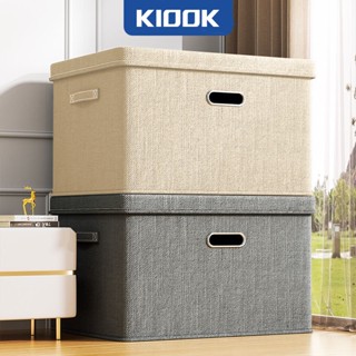 KIOOK Hộp Đựng Quần Áo Hộp Vải Đựng Quần Áo Có Nắp Hộp Đựng Đồ Đa Năng Bông Dày 90L