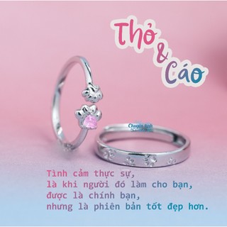 Nhẫn Cáo Thỏ - Mẫu Nhẫn cặp bạc 925 nguyên khối cặp đôi - Mẩu chuyện tình của tôi