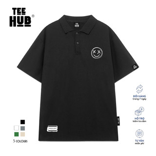 Polo Mặt cười Oversize TEEHUB áo phông có cổ tay lỡ nam nữ form rộng Local Brand