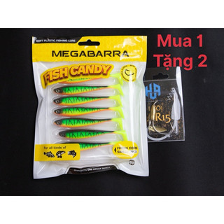 Mồi mềm Megabarra size 9cm hoặc 7.5cm ( tặng kèm 1 lưỡi AR 15 sắc bén )chuyên lure lóc chẽm....